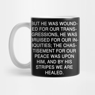 Isaiah 53:5 Bible Verse Text (NKJV) Mug